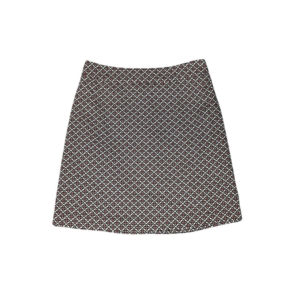Ann Taylor A-line Skirt Size 10 Geometric Preppy Quiet Luxury Black Ivory Pink